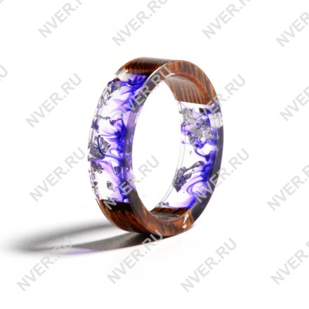 Кольцо из древесной смолы D &quot;фиолетовый лед&quot;